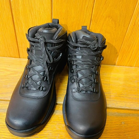 TIMBERLAND MEN\'S FLUME WATERPROOF MID HIKER BOOT BLACK FULL GRAIN 18139 ALL SIZE main image 4